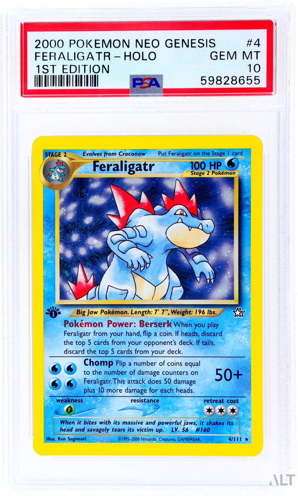 2000 POKEMON NEO GENESIS 1ST EDITION HOLO LEVEL 56 FERALIGATR #4