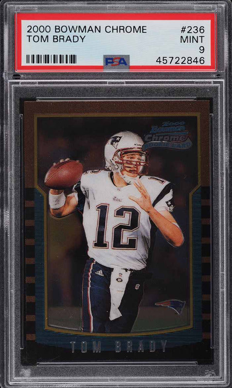 2000 BOWMAN CHROME TOM BRADY ROOKIE RC #236 PSA 9 MINT