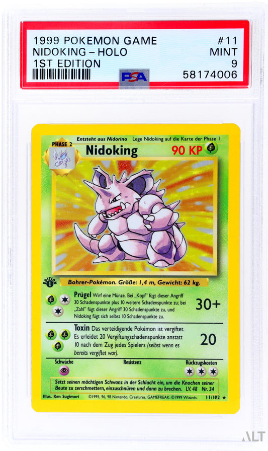 1999 POKEMON BASE SET 1ST EDITION HOLO NIDOKING #11 PSA 9 MINT