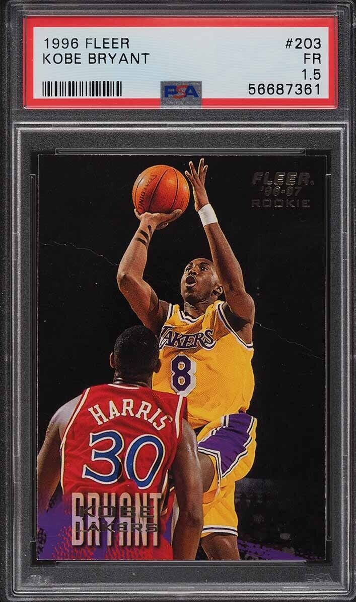 1996 FLEER BASKETBALL KOBE BRYANT ROOKIE RC #203 PSA 1.5 FR