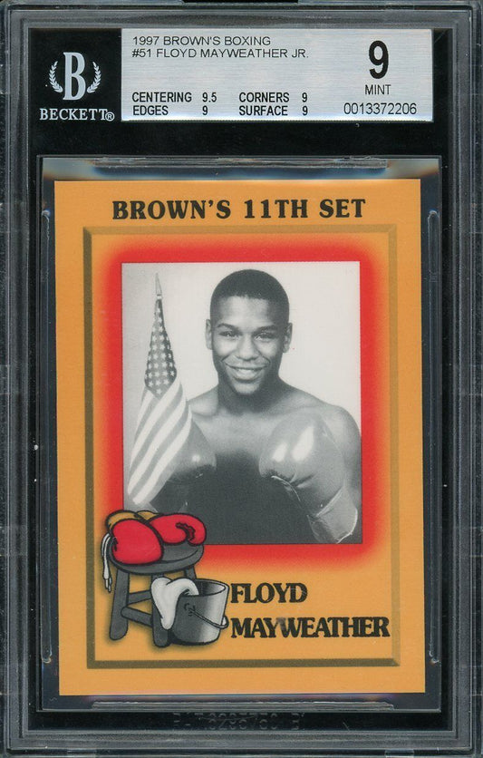 1997 Brown's Boxing Floyd Mayweather #51 BGS 9 - Best Floyd Rookie Card - 50-0