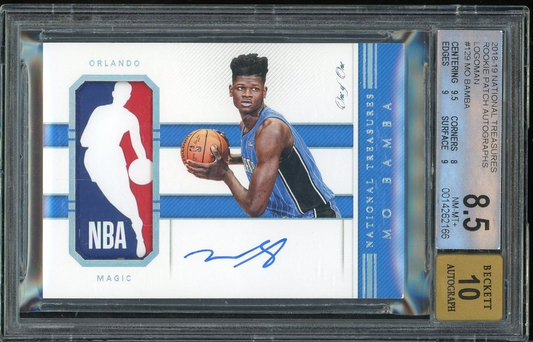 2018 National Treasures RPA Rookie Patch Auto 10 LOGOMAN Mo Bamba #129 1/1 RC